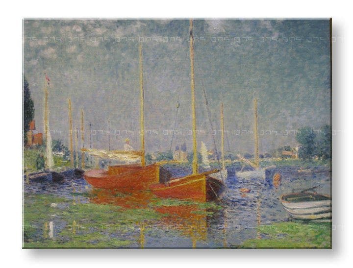 Obraz na plátně ČERVENÉ LODĚ V ARGENTEUIL – Claude Monet 