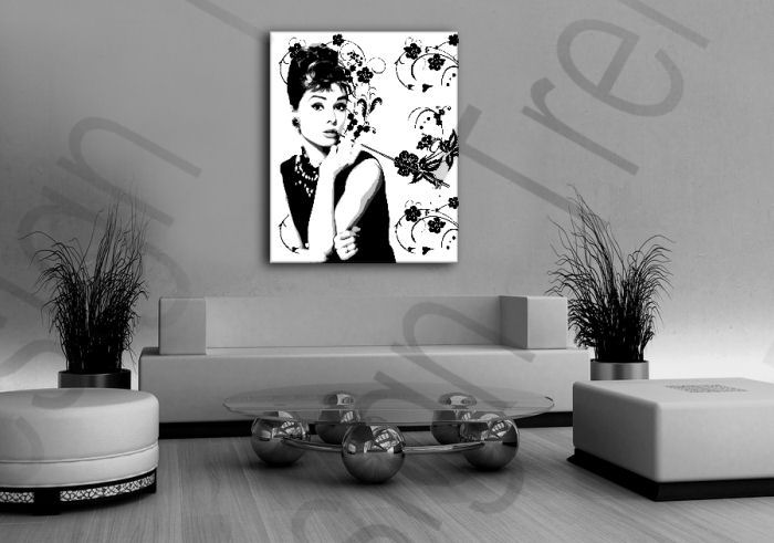 Ručně malovaný POP Art obraz Audrey Hepburn ah4 - 80x100 cm POP ART obrazy