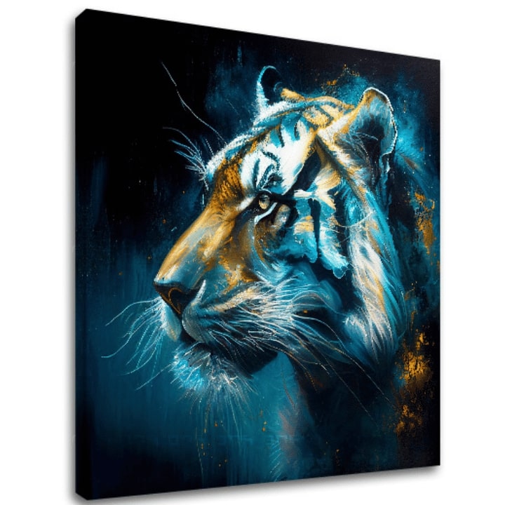 Dekorativní malba na plátně - PREMIUM ART - Tiger's Mighty Spirit | 100x100 cm Kolekce Majestic Animals