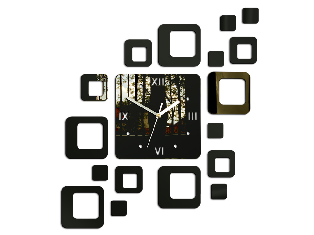 Moderní nástěnné hodiny ROMAN WENGE nalepovací hodiny na stěnu