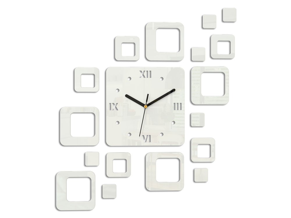 Moderní nástěnné hodiny ROMAN WHITE nalepovací hodiny na stěnu