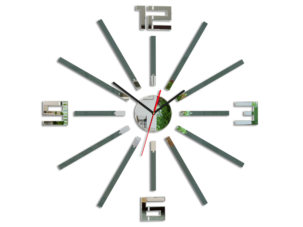 Moderní nástěnné hodiny SHEEN GRAY nalepovací hodiny na stěnu