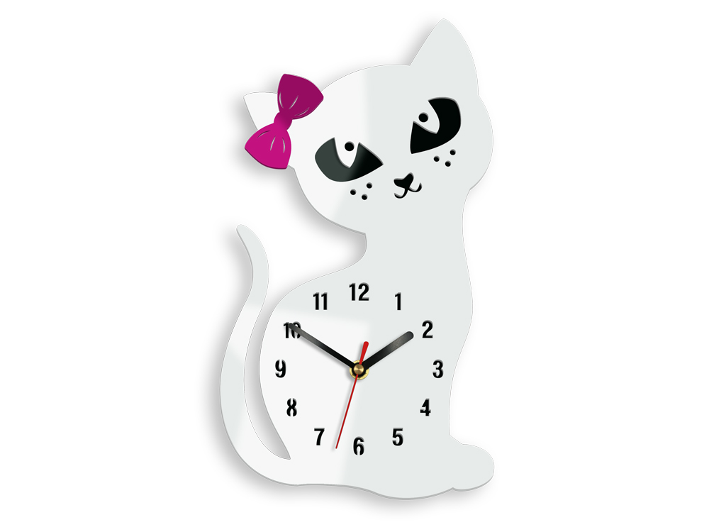 Moderní nástěnné hodiny CAT WHITE hodiny na stěnu