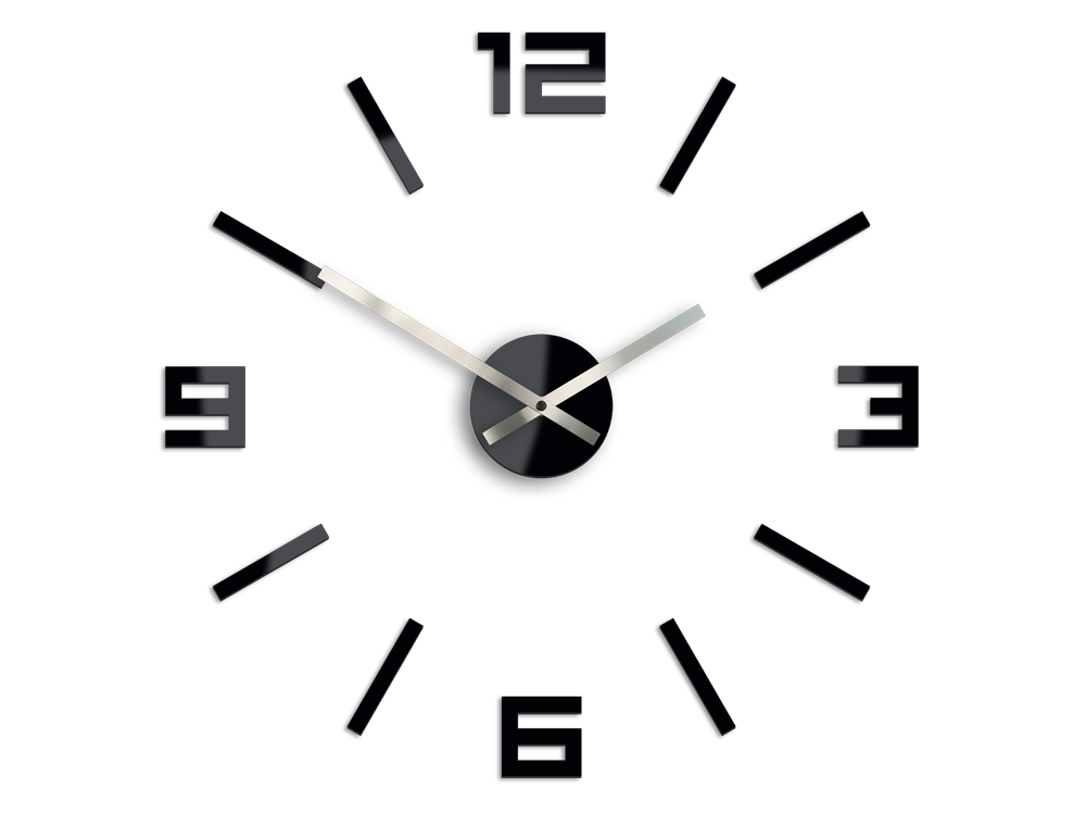 Moderní nástěnné hodiny ARABIC BLACK nalepovací hodiny na stěnu