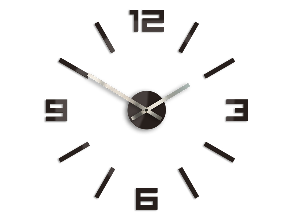 Moderní nástěnné hodiny ARABIC WENGE nalepovací hodiny na stěnu