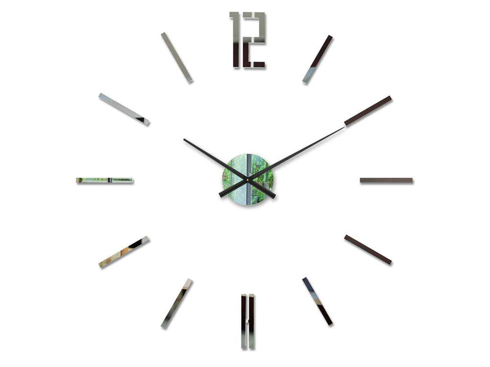 Moderní nástěnné hodiny CARLO MIRROR nalepovací hodiny na stěnu