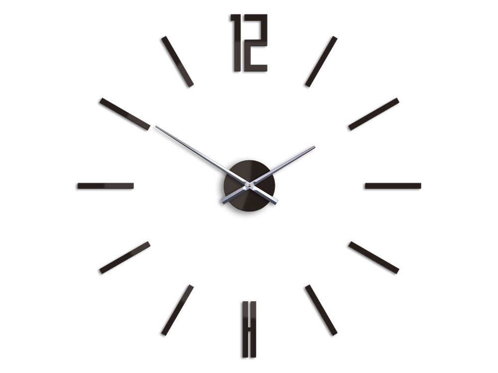 Moderní nástěnné hodiny CARLO WENGE nalepovací hodiny na stěnu