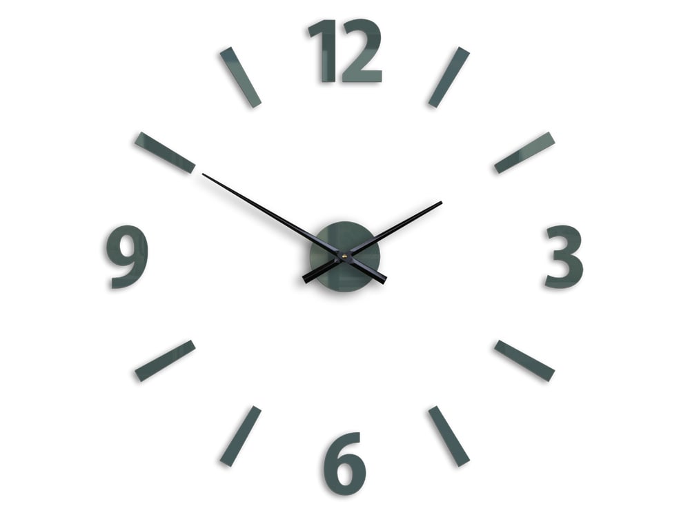 Moderní nástěnné hodiny KLAUS GRAY nalepovací hodiny na stěnu