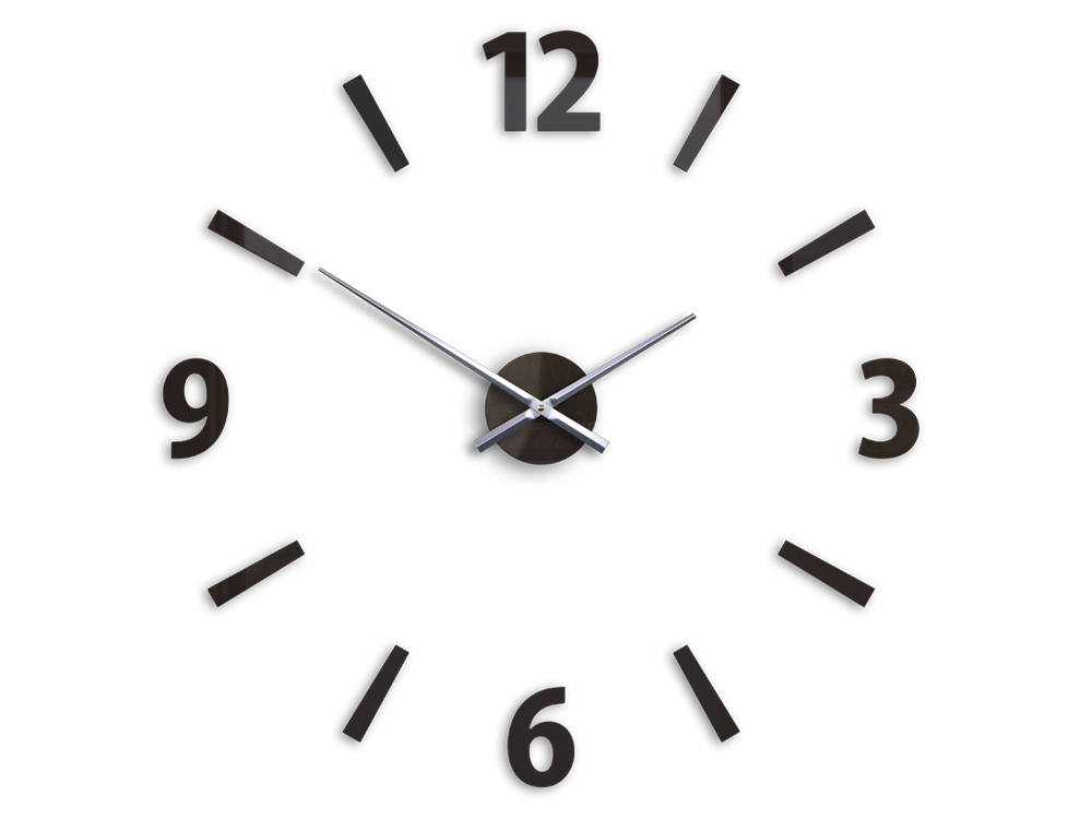Moderní nástěnné hodiny KLAUS WENGE nalepovací hodiny na stěnu