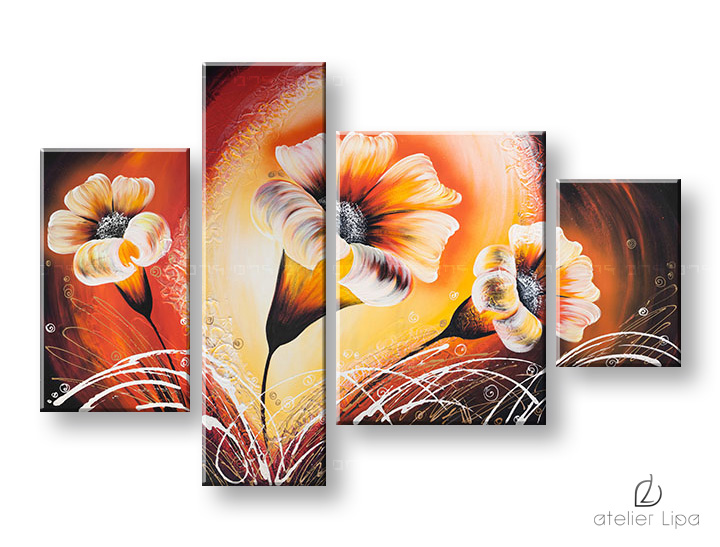 Autorská reprodukce na plátně KVĚTINY XOBDO127D4 - 145x100 cm autorská reprodukce ateliér Lipa