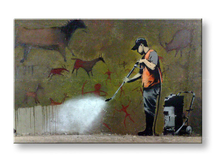 Obraz na plátně 1 dílný Street ART - Banksy - 100x150 cm moderní obrazy na stěnu
