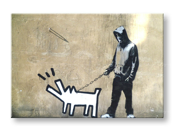 Obraz na plátně 1 dílný Street ART - Banksy - 20x30 cm moderní obrazy na stěnu