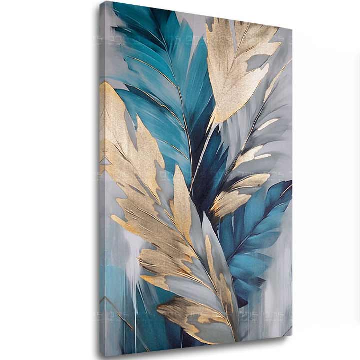 Zlatý nádech na plátně Heavenly Feathers 40x60 cm